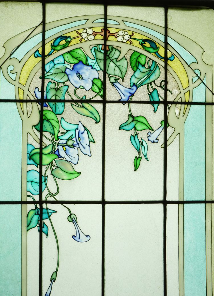 Glasmalerei - Blumenfenster im Jugendstil