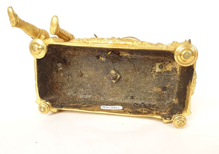 Small ormolu gardener clock with watering can Berthoud Paris 19th century