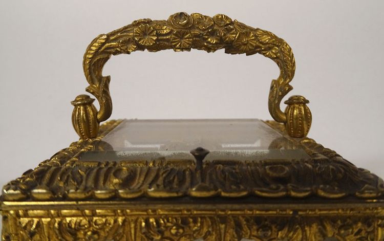 Russian travelling officer's clock gilt bronze Kreitz St Petersburg 19th century
