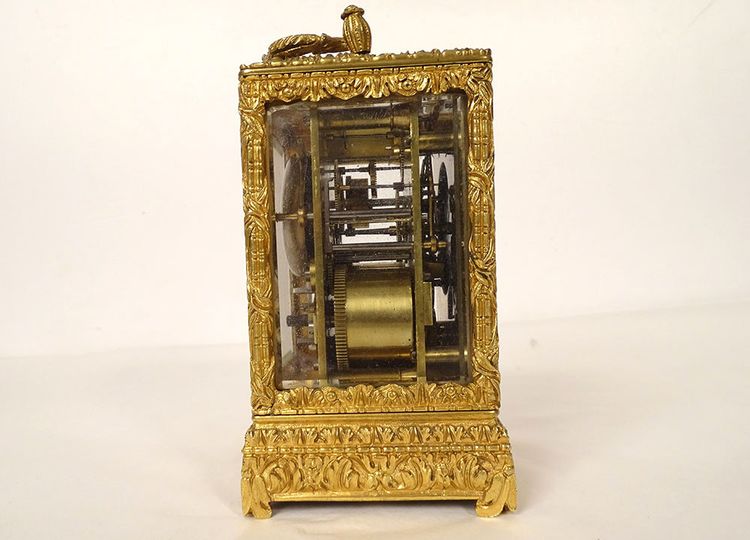 Russian travelling officer's clock gilt bronze Kreitz St Petersburg 19th century