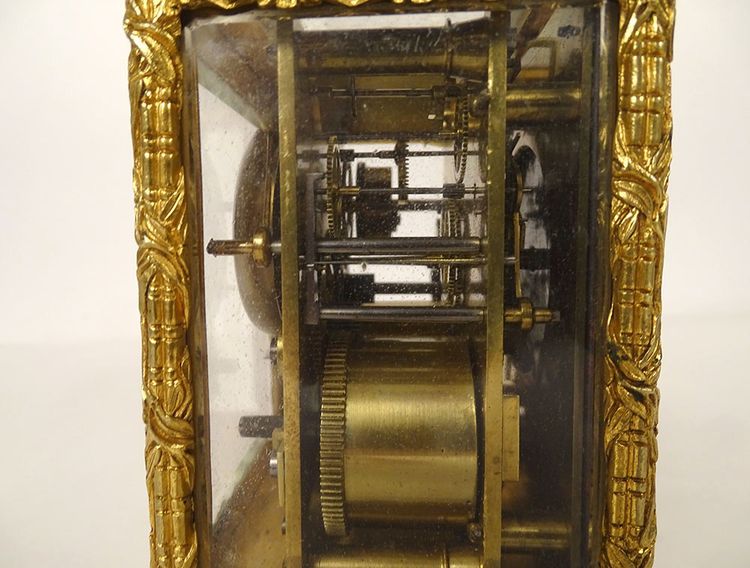 Russian travelling officer's clock gilt bronze Kreitz St Petersburg 19th century