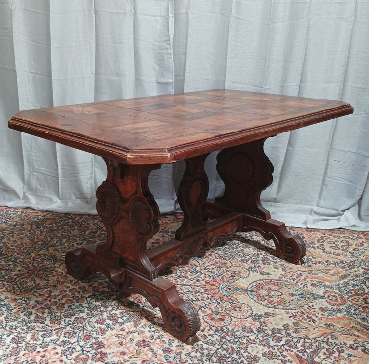 Neo-Renaissance solid oak table