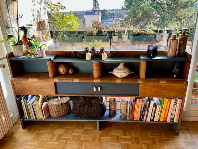 Console and shelving unit, 30s-50s makeover