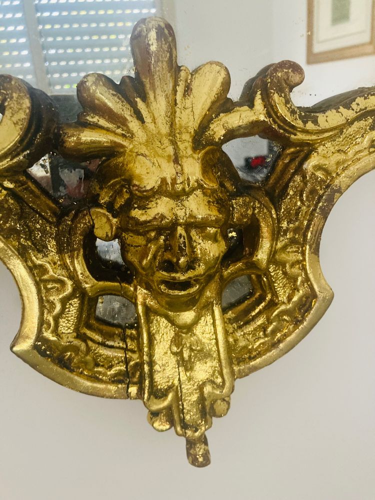 Large Regency-style Venetian mirror in gilded wood, XIXth century