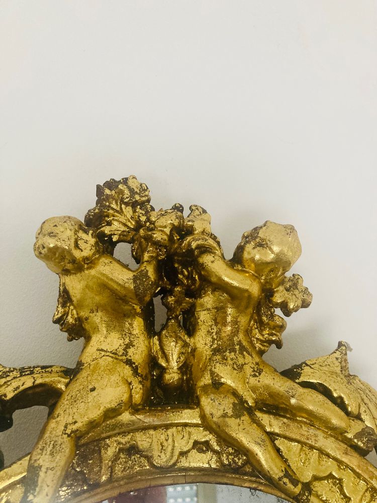 Large Regency-style Venetian mirror in gilded wood, XIXth century
