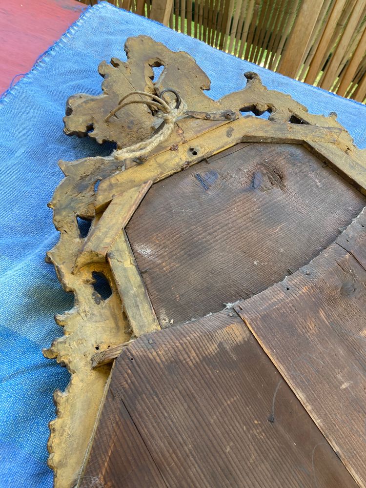 Large Regency-style Venetian mirror in gilded wood, XIXth century