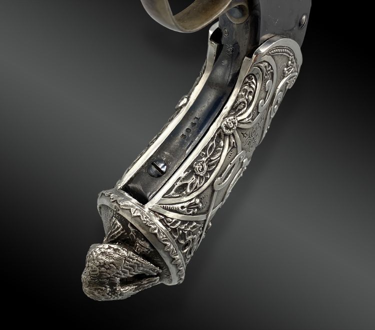PISTOLA A COLPO SINGOLO SMITH & WESSON, 2 Mod. CALCIO LIBERTY ALLEGORIA.