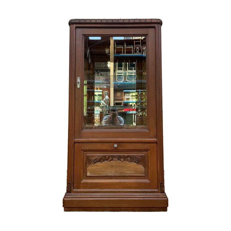 VITRINE ART DECO ERA in noce