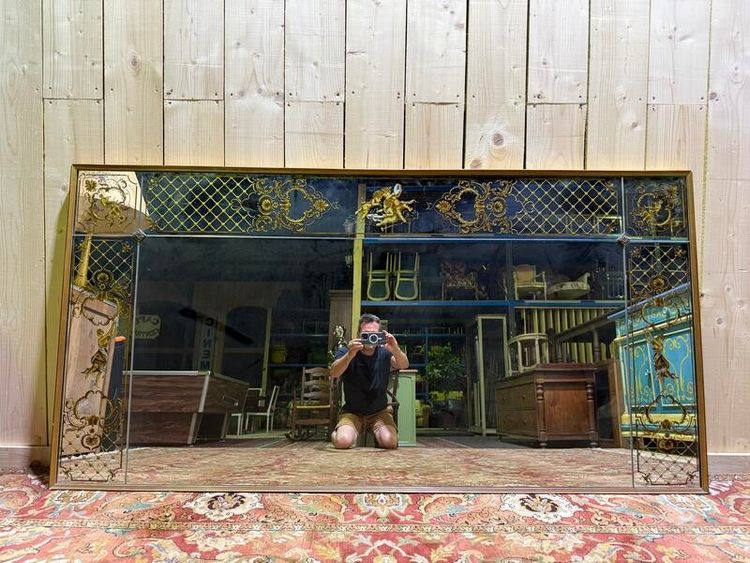 Bistro mirror - Art Nouveau Style Glass Brasserie