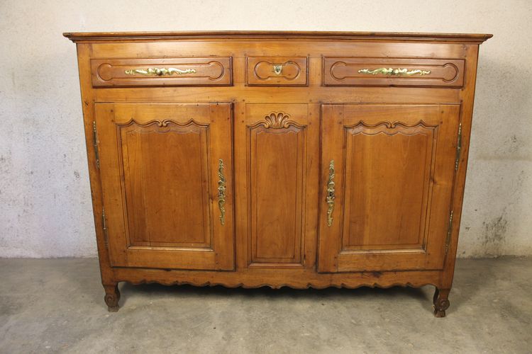 Enfilade aus Kirschbaumholz im Stil Louis XV, 19. Jahrhundert, mit 2 Türen und 3 Schubladen