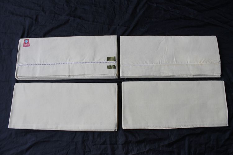 Toile d'Armentières 4 lenzuola a fiori blu in lino-cotone d : 240 x 310 cm ideali per le tende