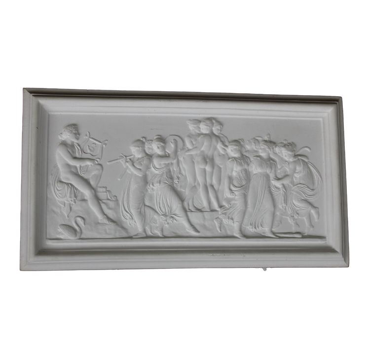 Paire de gypseries bas reliefs avec décor à l'Antique époque fin 19ème encadrées 