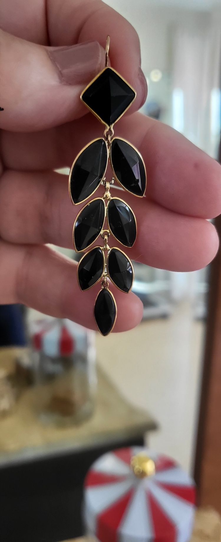 Boucles d'oreilles en Or 18ct et Jais, Napoléon 111