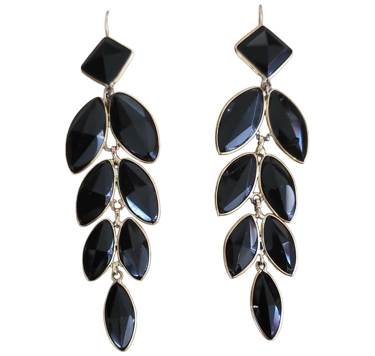 Boucles d'oreilles en Or 18ct et Jais, Napoléon 111
