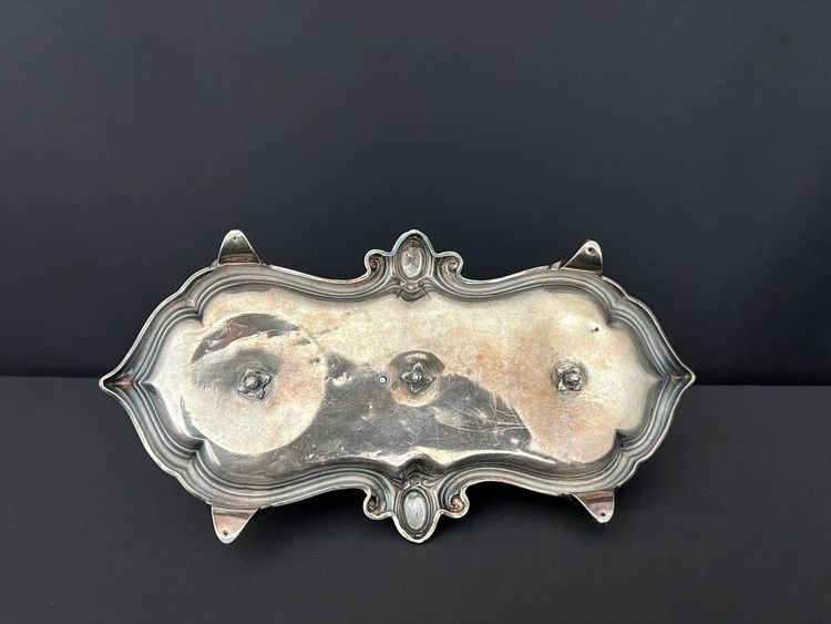 Huilier vinaigrier in cut blue crystal, solid silver mount, silversmith A. Debain
