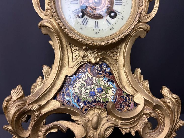 Pendeluhr aus Bronze und Cloisonné-Emaille - Stil Napoleon III, Anfang 20.