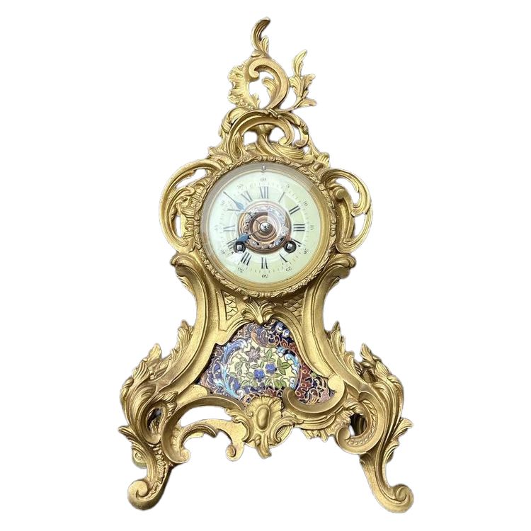 Pendeluhr aus Bronze und Cloisonné-Emaille - Stil Napoleon III, Anfang 20.