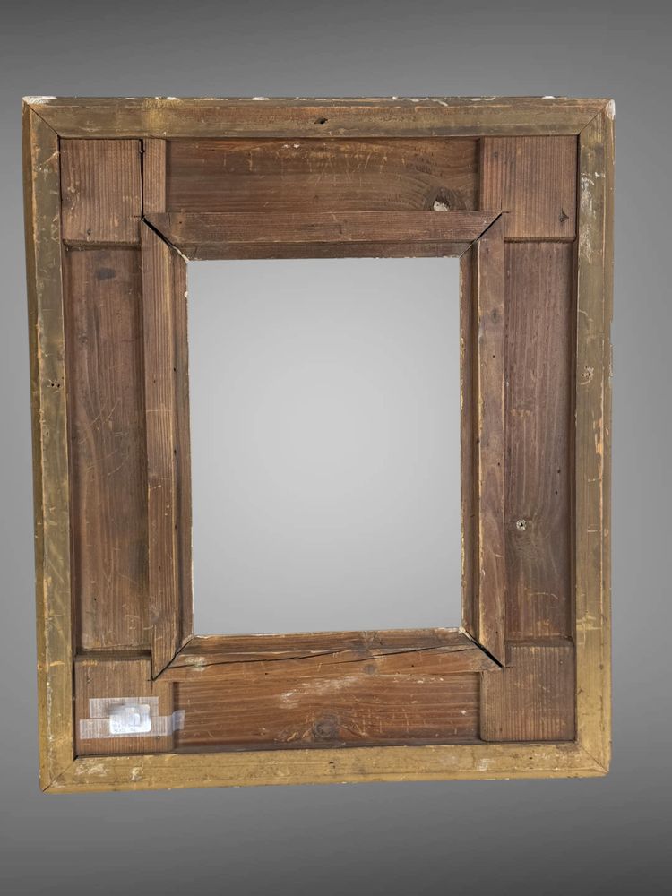 RICHLY SCULPTTED 19th CENTURY FRAME IN WOOD AND GILDED STUC FOR PAINTING 39 cm x 29 cm