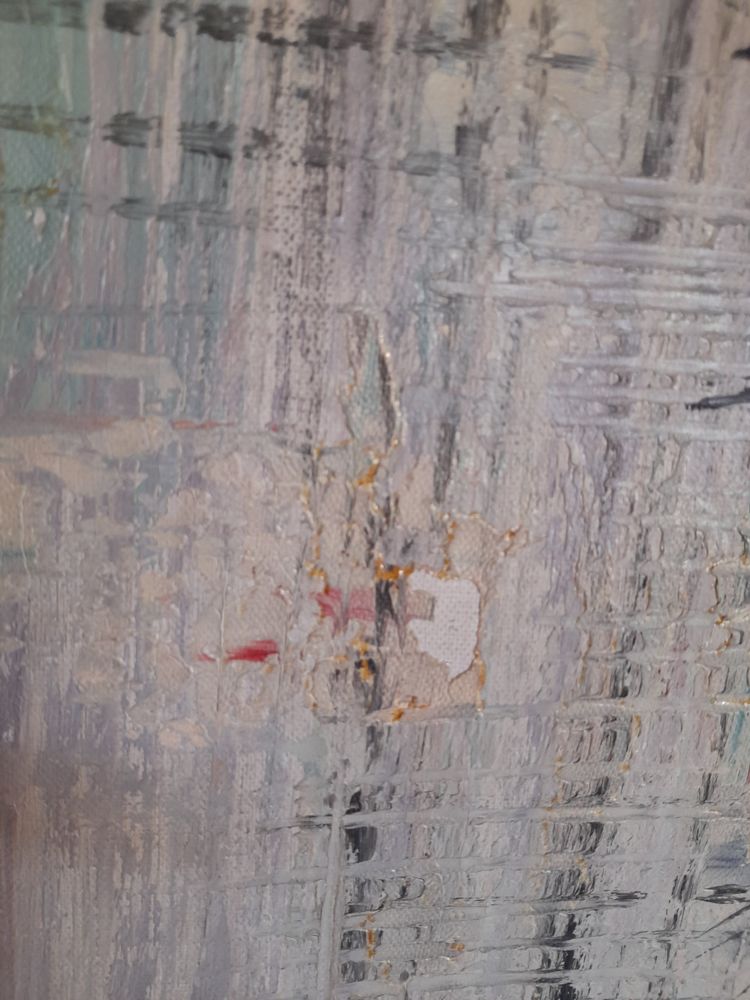 Blumen Gemälde Öl auf Leinwand circa 1950