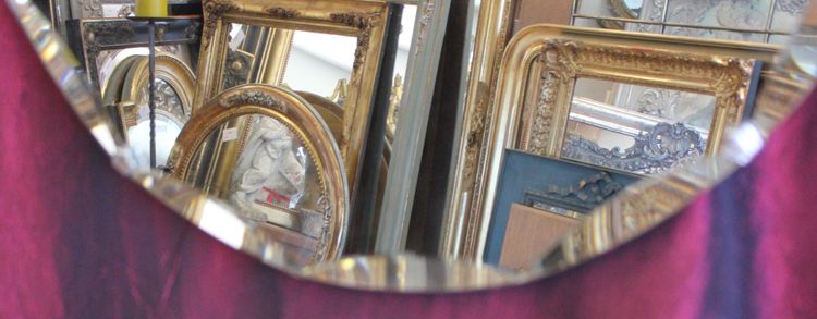 Diamètre 50 cm, miroir rond, verre facetté, année 50