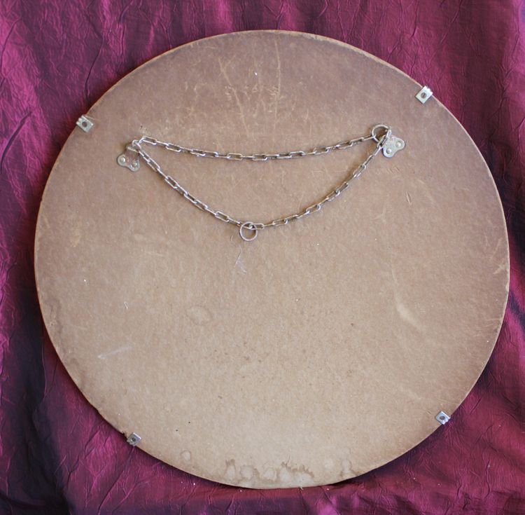 Diamètre 50 cm, miroir rond, verre facetté, année 50