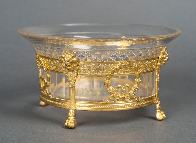 A beautiful crystal and gilt bronze bowl, late 19th century