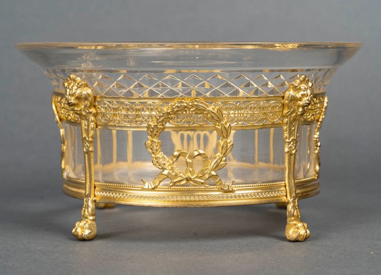 A beautiful crystal and gilt bronze bowl, late 19th century
