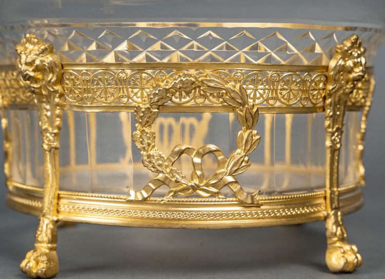 A beautiful crystal and gilt bronze bowl, late 19th century