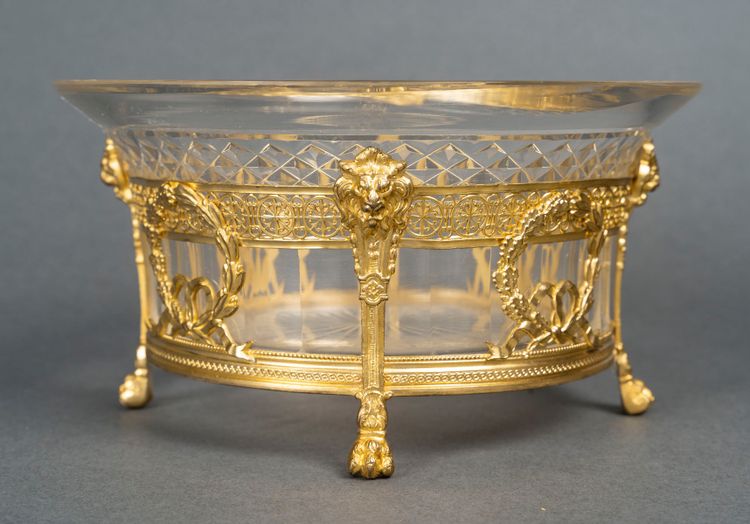 A beautiful crystal and gilt bronze bowl, late 19th century