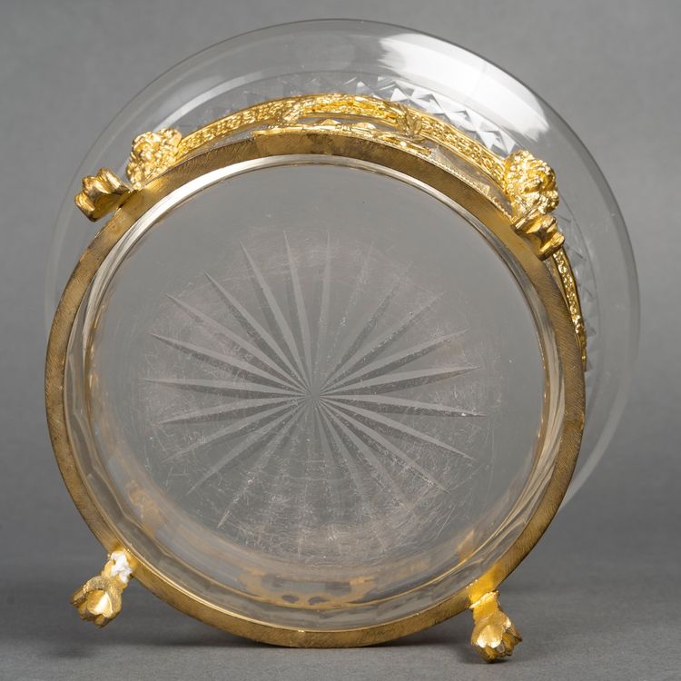 A beautiful crystal and gilt bronze bowl, late 19th century