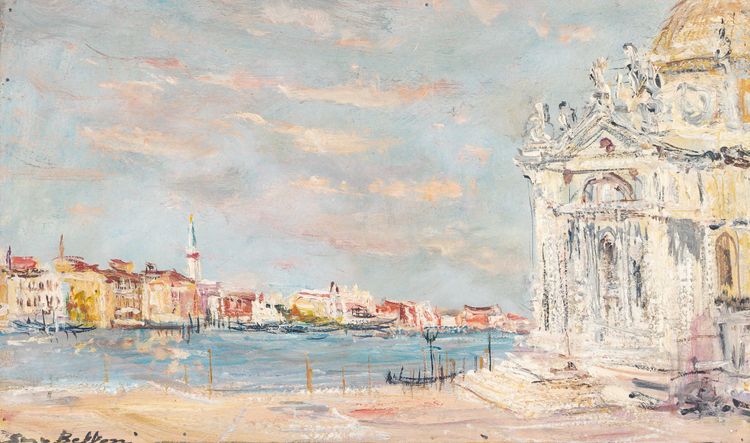 Serge Belloni (1925-2005) - Venezia vista emblematica del Canal Grande olio su tela 1979 circa