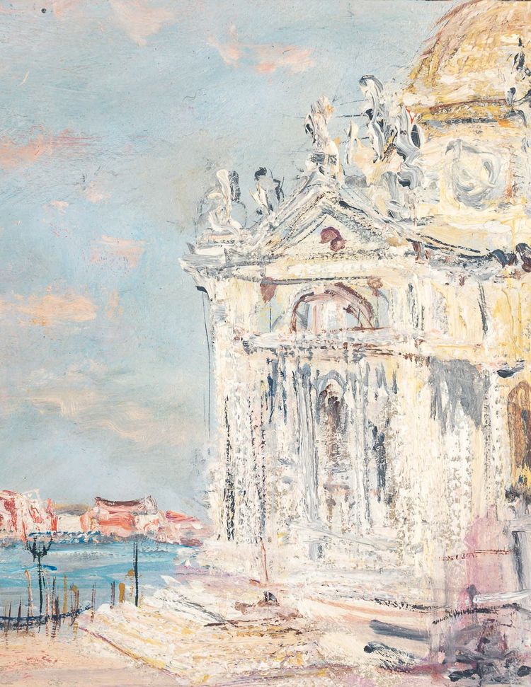 Serge Belloni (1925-2005) - Venezia vista emblematica del Canal Grande olio su tela 1979 circa