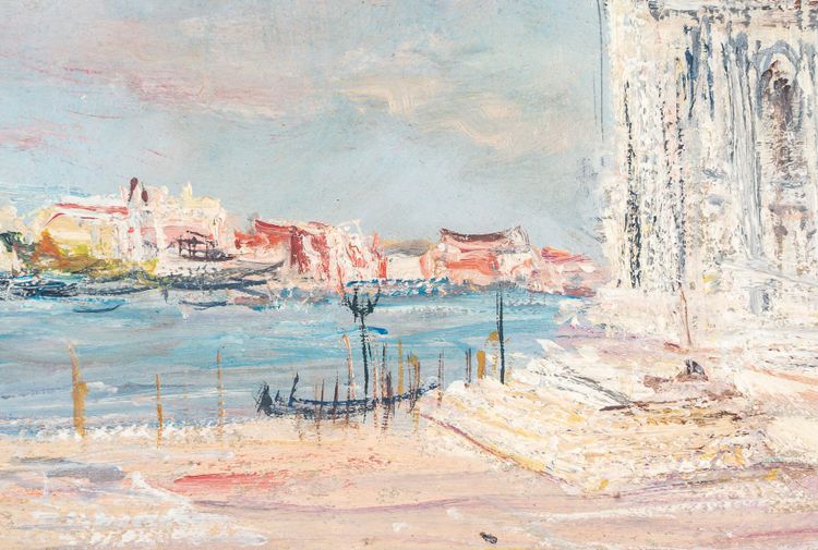 Serge Belloni (1925-2005) - Venezia vista emblematica del Canal Grande olio su tela 1979 circa