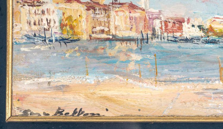 Serge Belloni (1925-2005) - Venezia vista emblematica del Canal Grande olio su tela 1979 circa