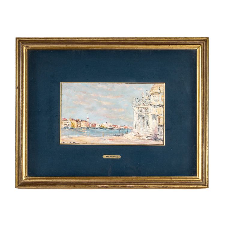 Serge Belloni (1925-2005) - Venezia vista emblematica del Canal Grande olio su tela 1979 circa
