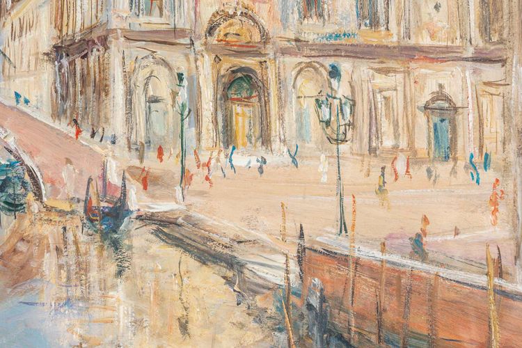 Serge Belloni (1925-2005) - Venise Vue de l’Hôpital San Giovanni Huile sur Toile vers 1980