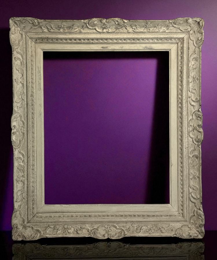 ANCIENT MONTPARNASSE FRAME IN SCULPTTED WOOD PAINTED FOR PAINTING 63.5cm x 52 cm