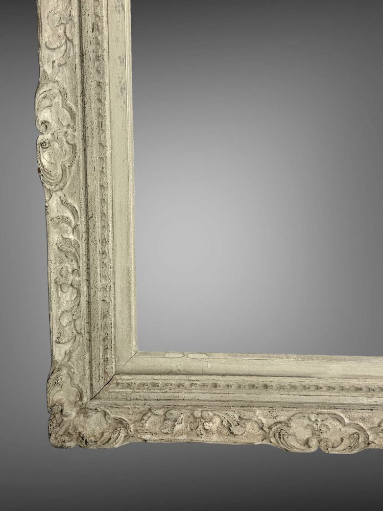 ANCIENT MONTPARNASSE FRAME IN SCULPTTED WOOD PAINTED FOR PAINTING 63.5cm x 52 cm