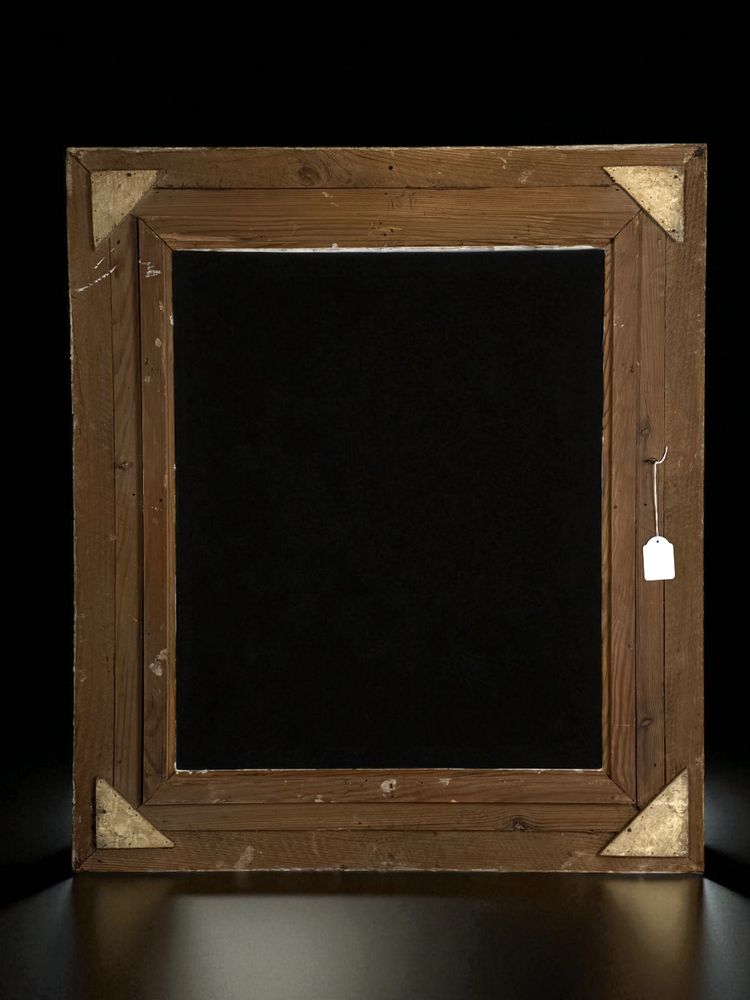 ANCIENT MONTPARNASSE FRAME IN SCULPTTED WOOD PAINTED FOR PAINTING 63.5cm x 52 cm
