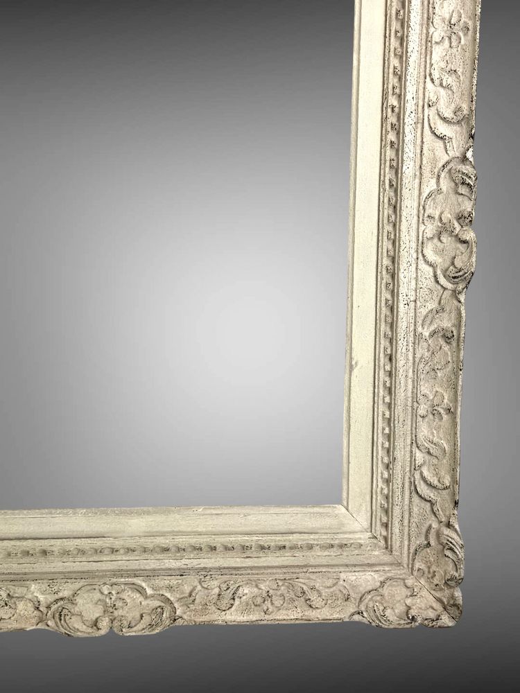 ANCIENT MONTPARNASSE FRAME IN SCULPTTED WOOD PAINTED FOR PAINTING 63.5cm x 52 cm