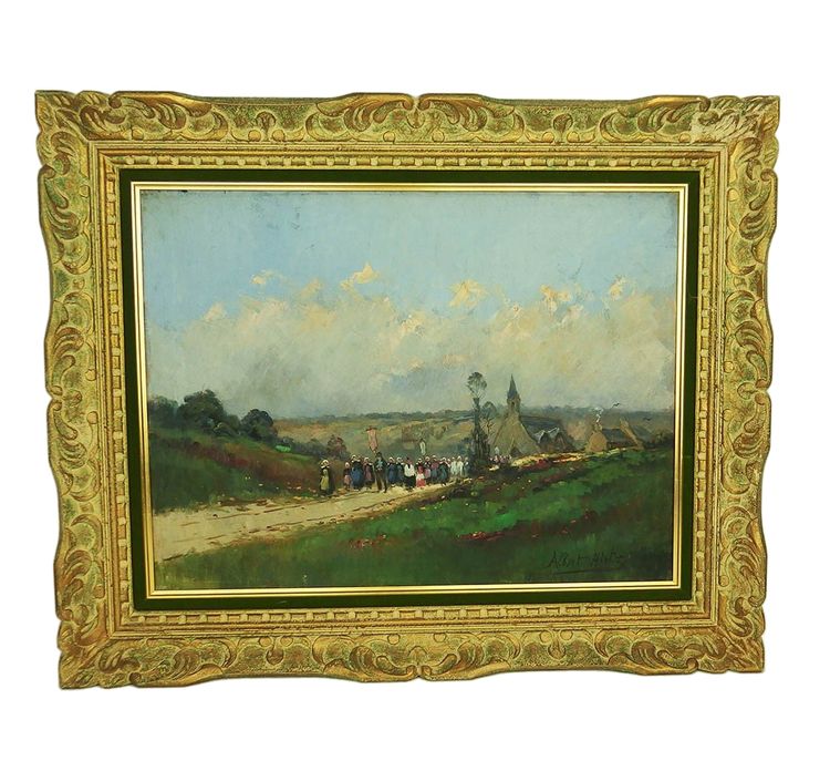"Scène de Pardon" Huile sur toile par Albert Hirtz