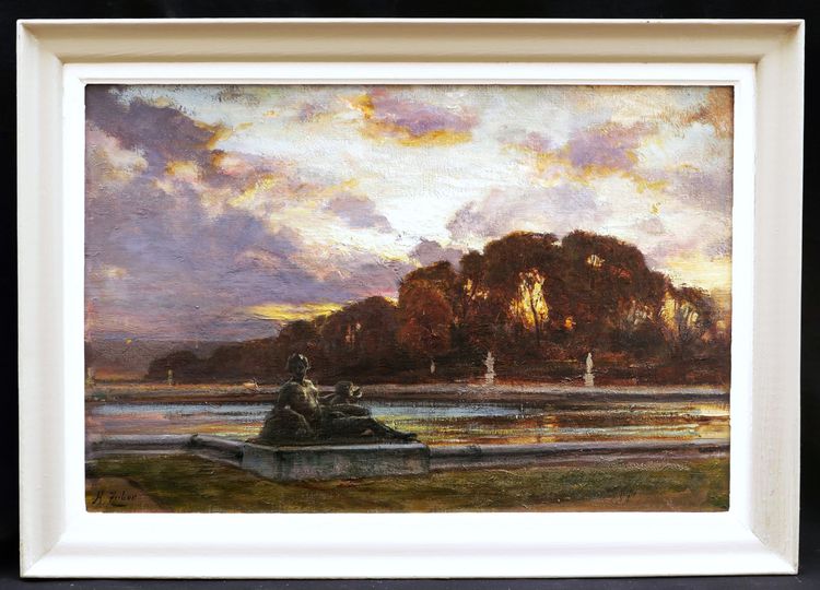 Henri Zuber, View Taken In The Park Of The Palace Of Versailles At Sunset