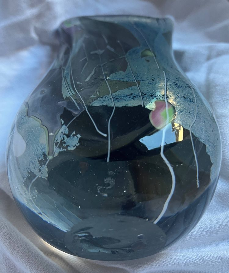 Vase aus Glaspaste, signiert François Le Lonquer (1945-1991), datiert 1984