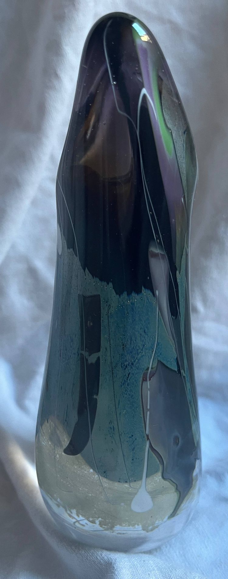 Vase aus Glaspaste, signiert François Le Lonquer (1945-1991), datiert 1984