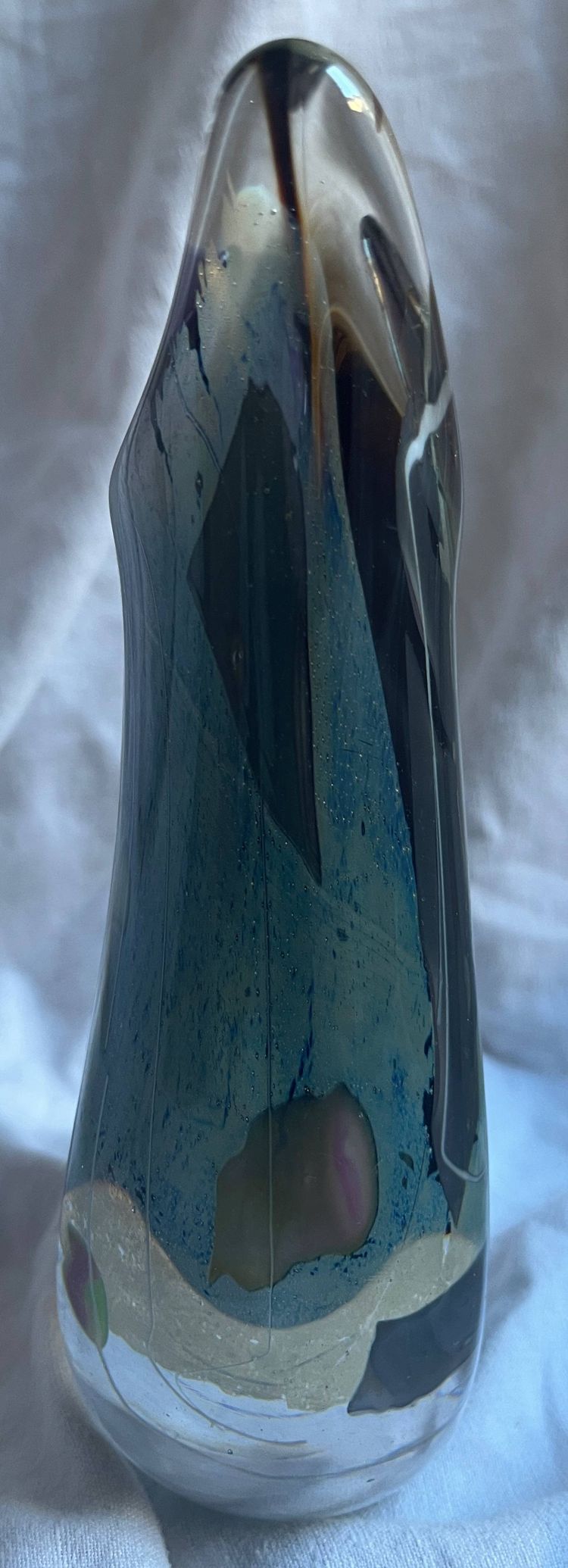 Vase aus Glaspaste, signiert François Le Lonquer (1945-1991), datiert 1984