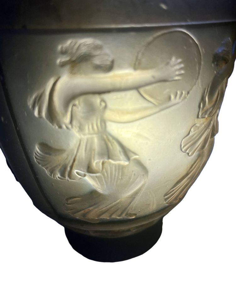 Paar Art Deco Vase Georges Le Feure (1868/1943) Glaspaste Tänzerinnen