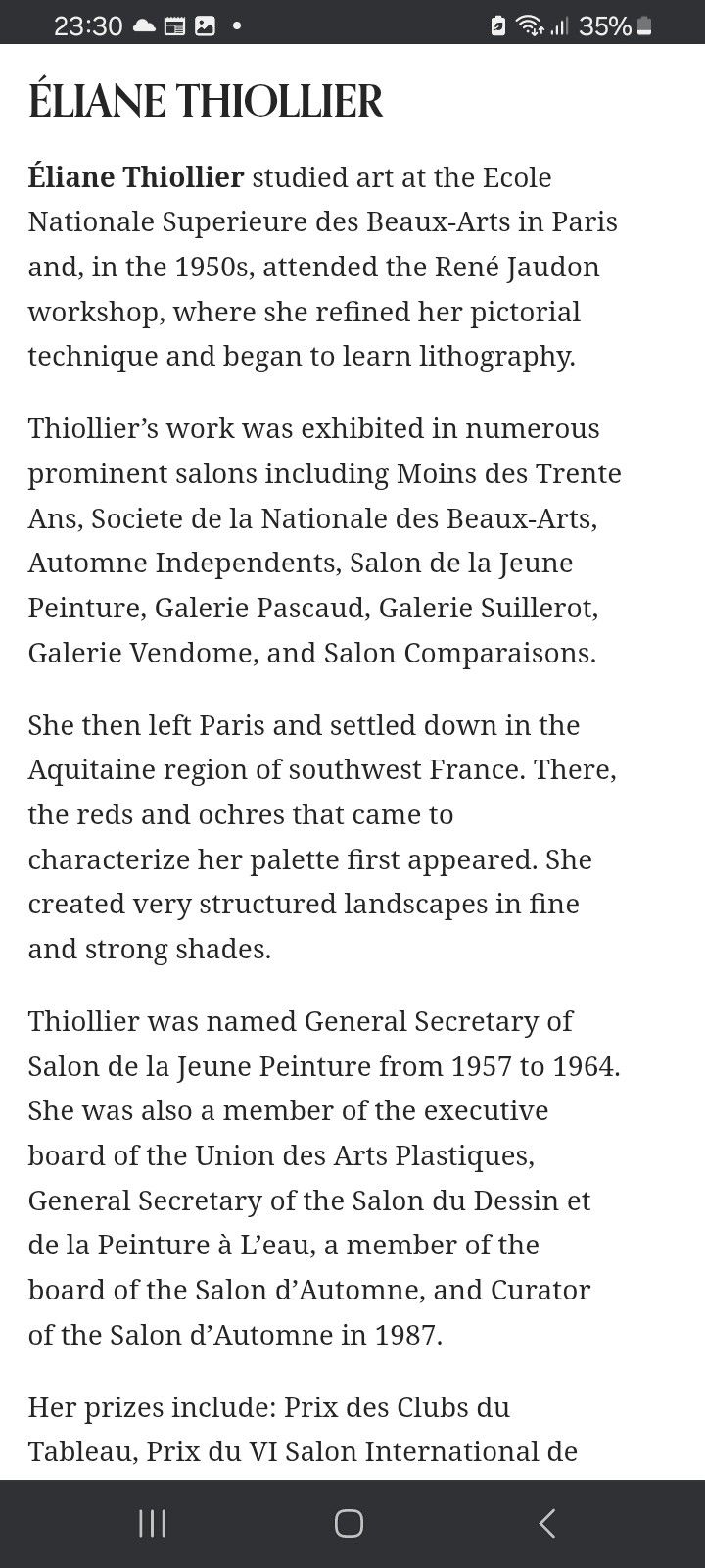 Eliane thiollier 1926/1989