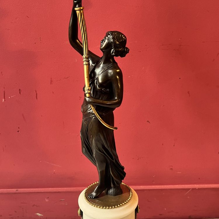Coppia di candelabri con donne antiche, 1820 circa
