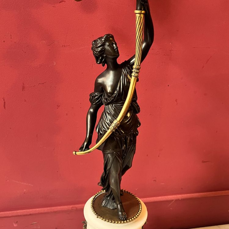 Coppia di candelabri con donne antiche, 1820 circa