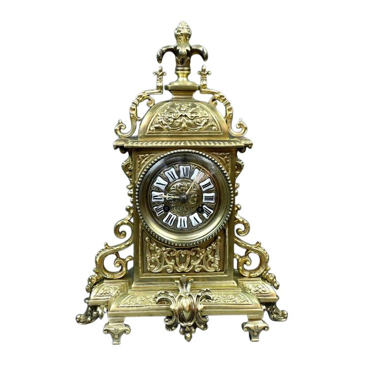 Gilt bronze clock, Louis XIV style - Mid 20th century